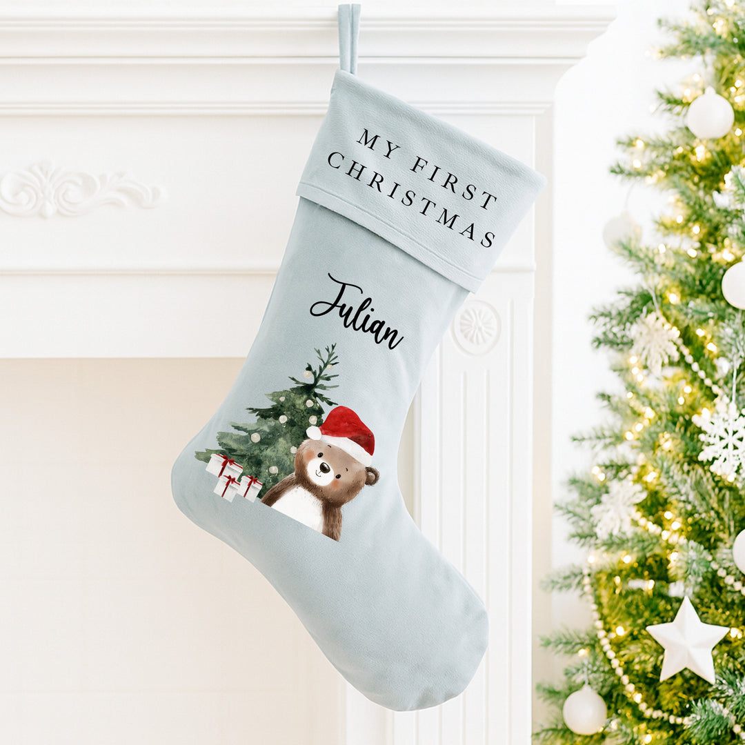 Personalised Brown Bear Santa Sack or Stocking
