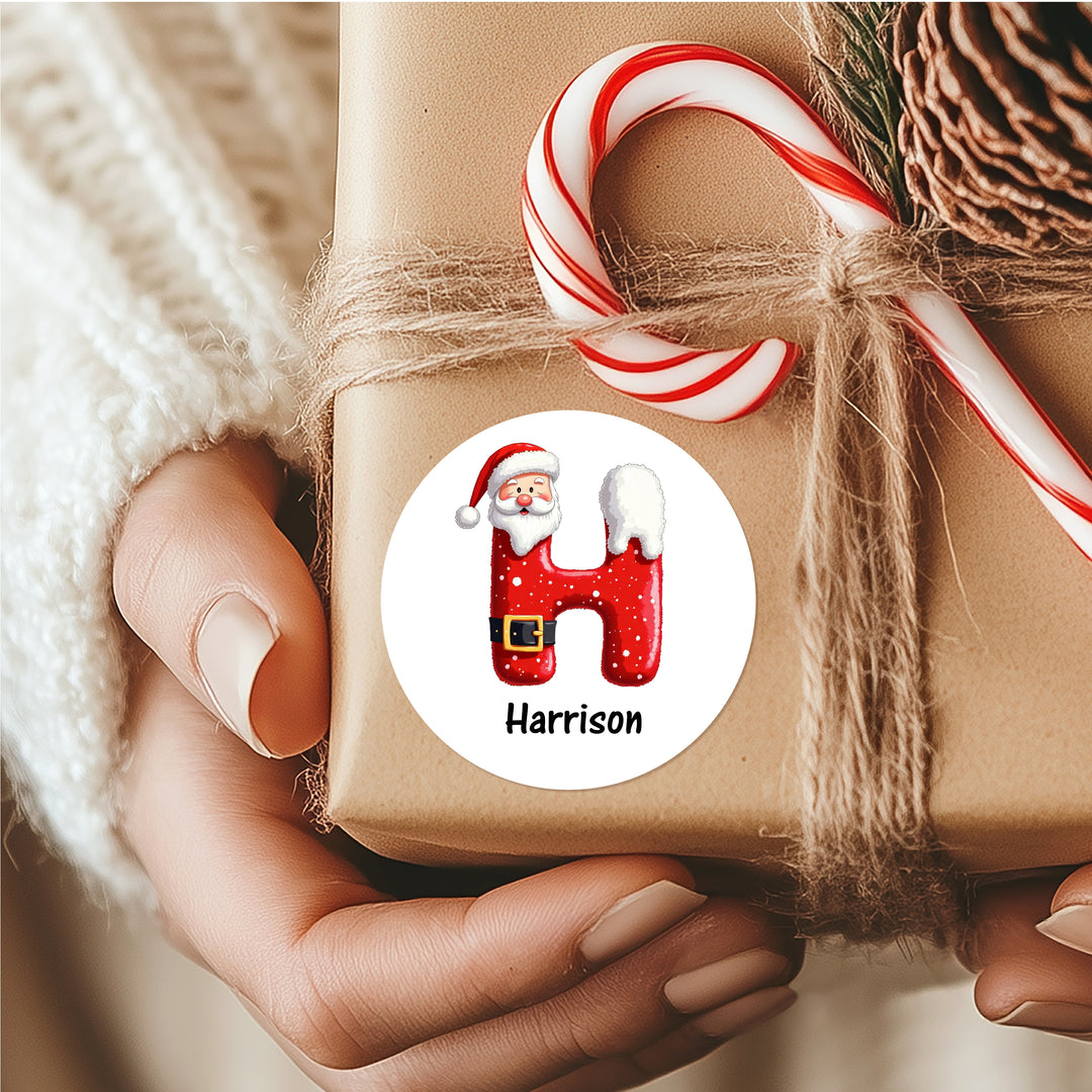Personalised Santa Initial Christmas Stickers