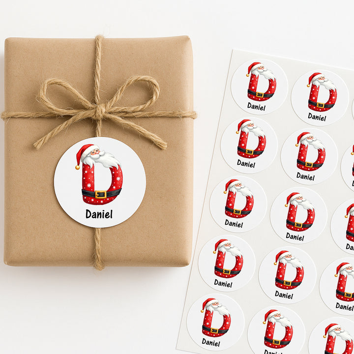Personalised Santa Initial Christmas Stickers