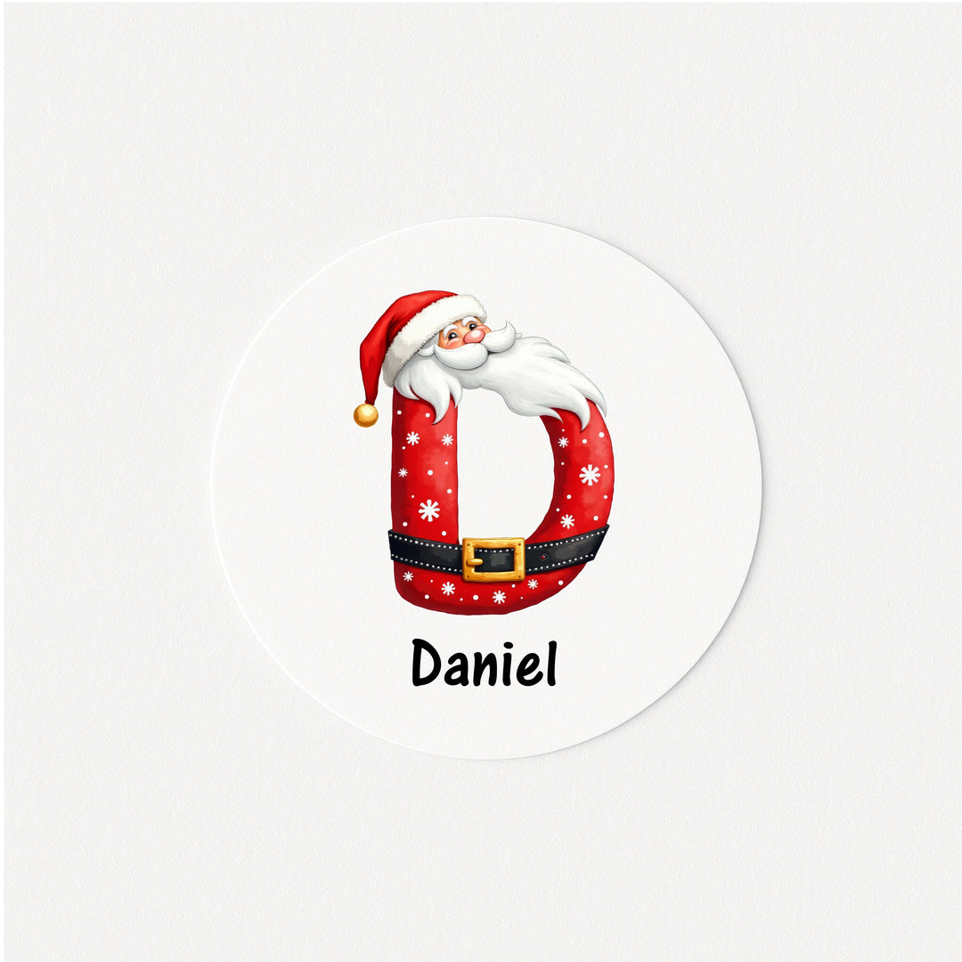 Personalised Santa Initial Christmas Stickers