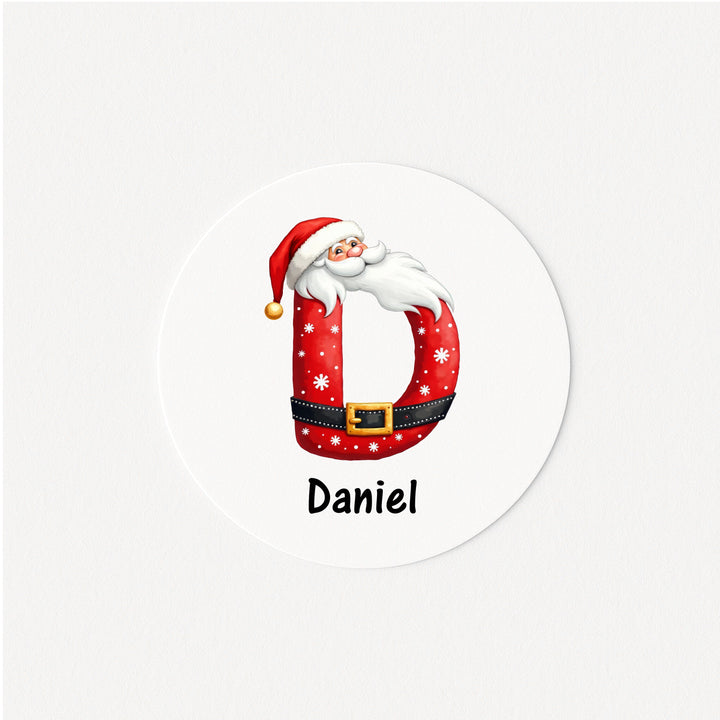Personalised Santa Initial Christmas Stickers