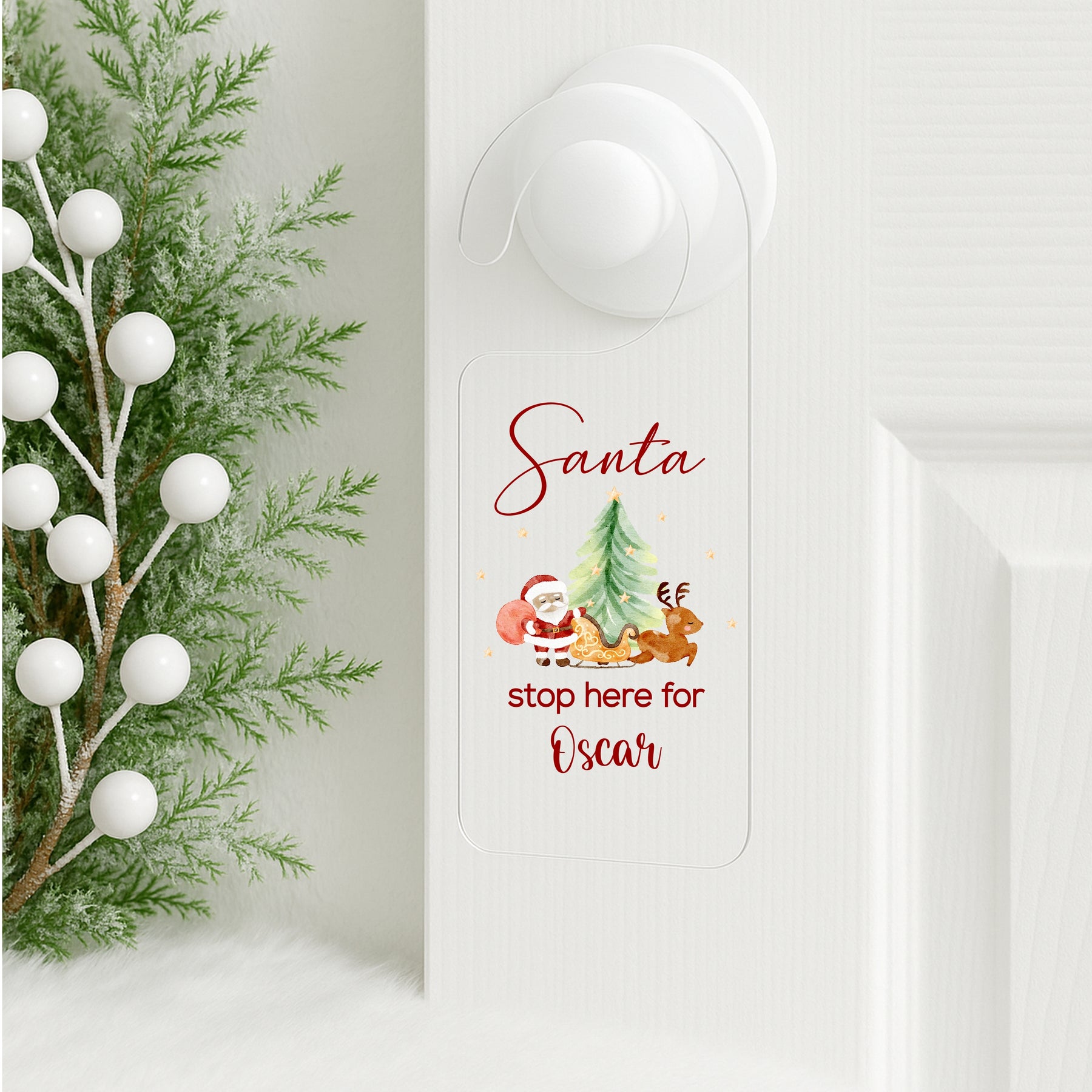Santa Exit Sign Personalised Santa Scene Santa Stop Here Door Sign – allaboutthebump