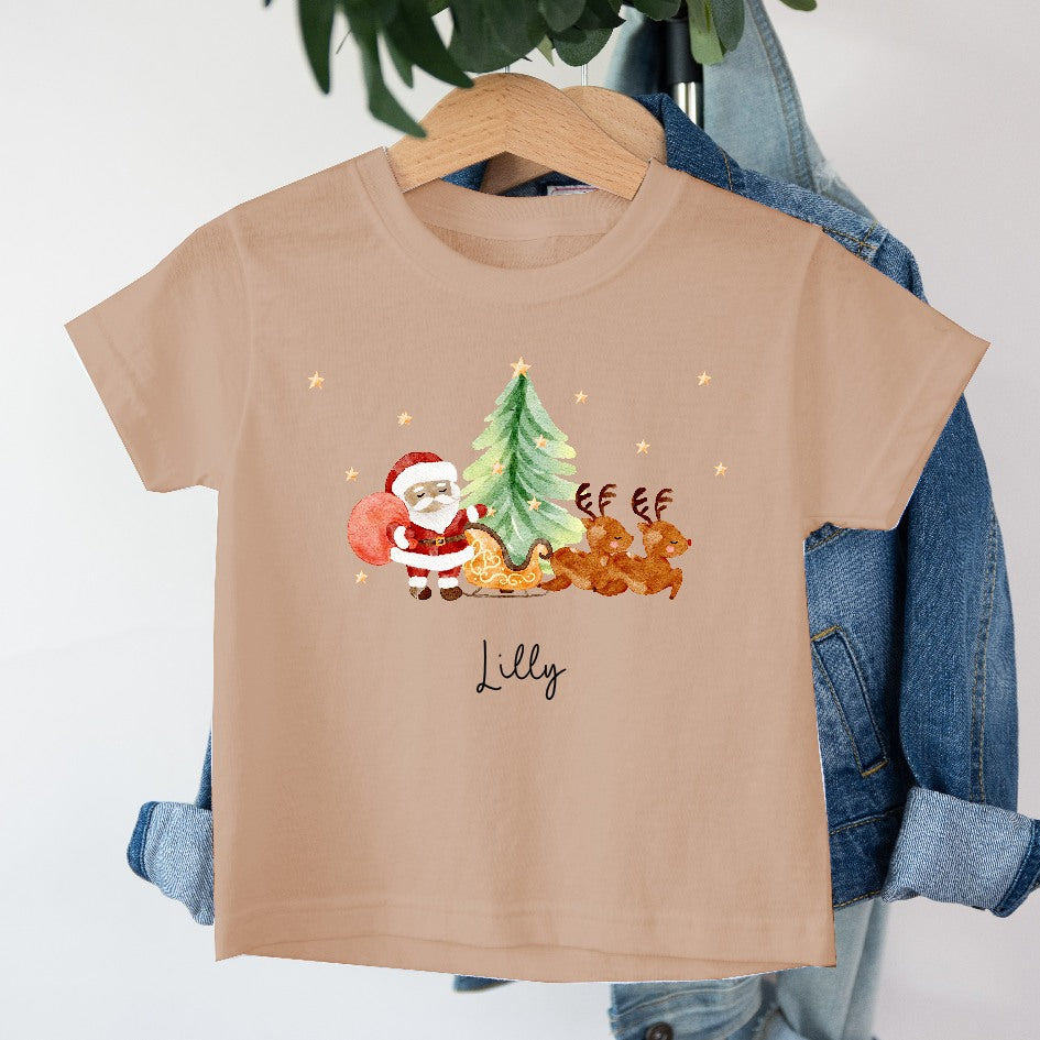 Personalised Santa Scene Kids T-shirt