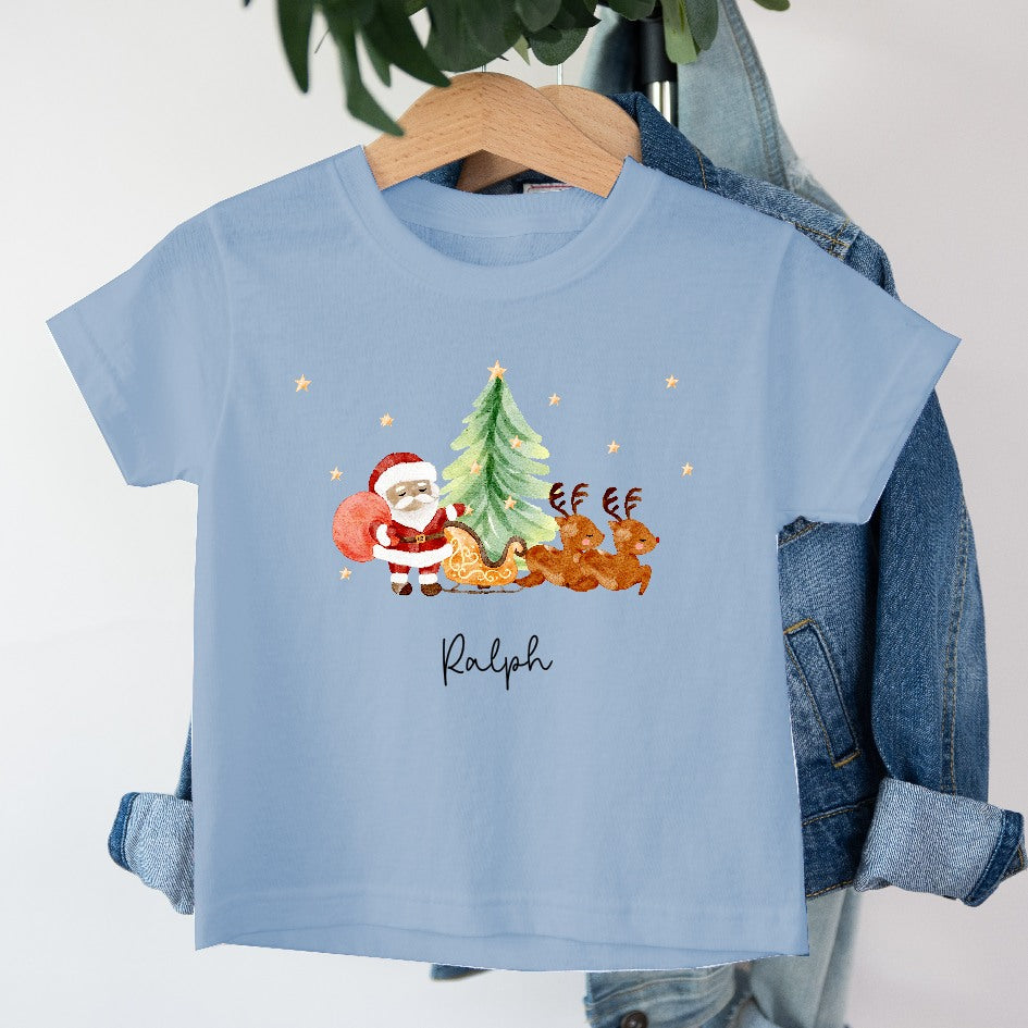 Personalised Santa Scene Kids T-shirt