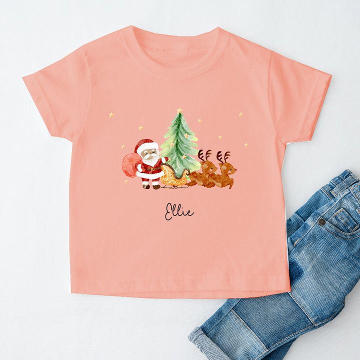 Personalised Santa Scene Kids T-shirt