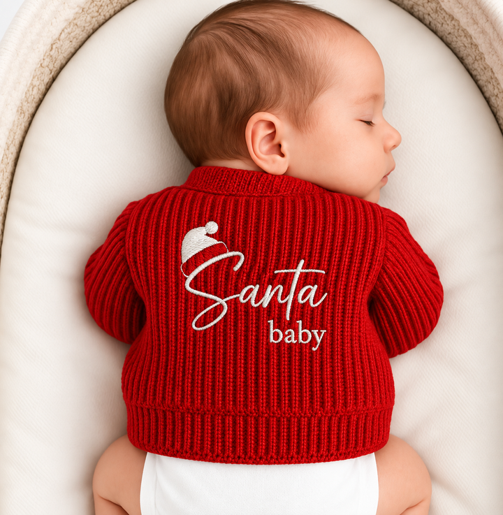 Santa Baby Hat Christmas Cardigan