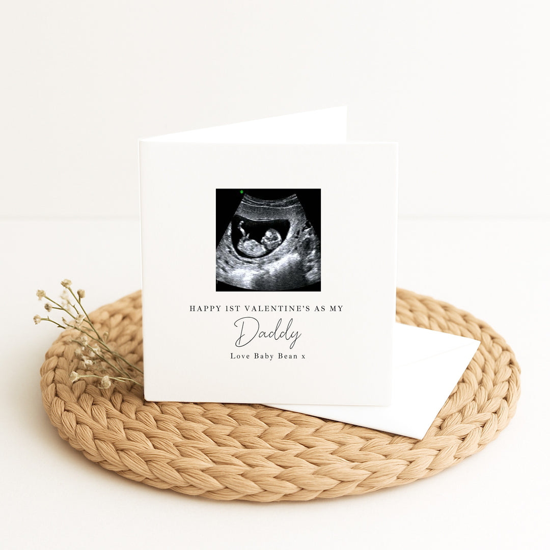 Personalised Baby Scan Happy 1st Valentine's Day Daddy Card