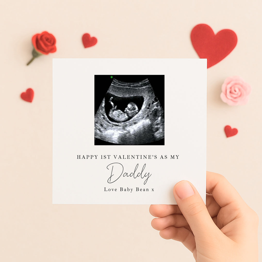 Personalised Baby Scan Happy 1st Valentine's Day Daddy Card