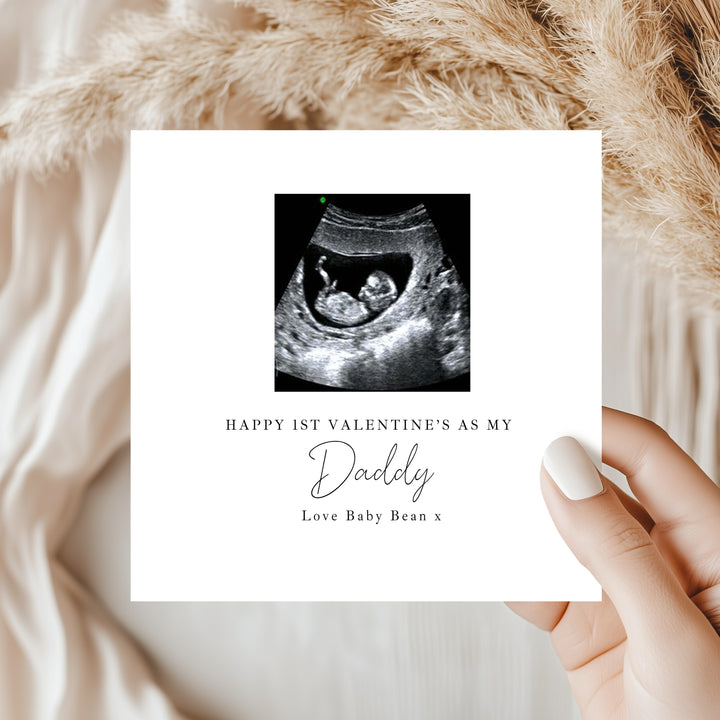 Personalised Baby Scan Happy 1st Valentine's Day Daddy Card