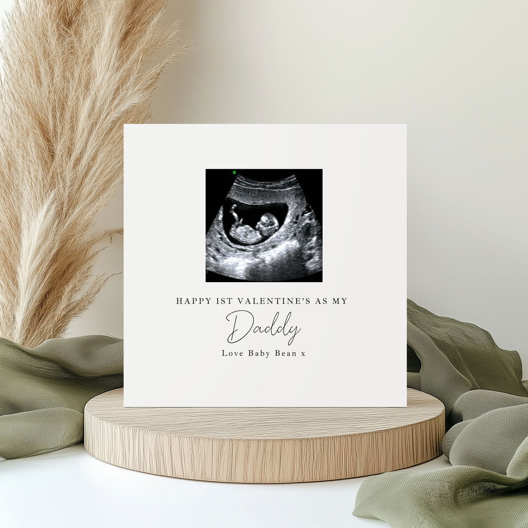 Personalised Baby Scan Happy 1st Valentine's Day Daddy Card
