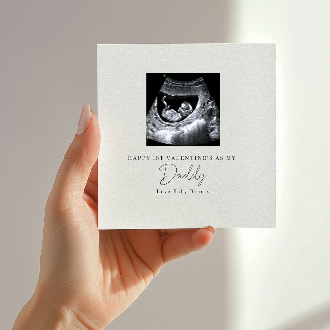 Personalised Baby Scan Happy 1st Valentine's Day Daddy Card