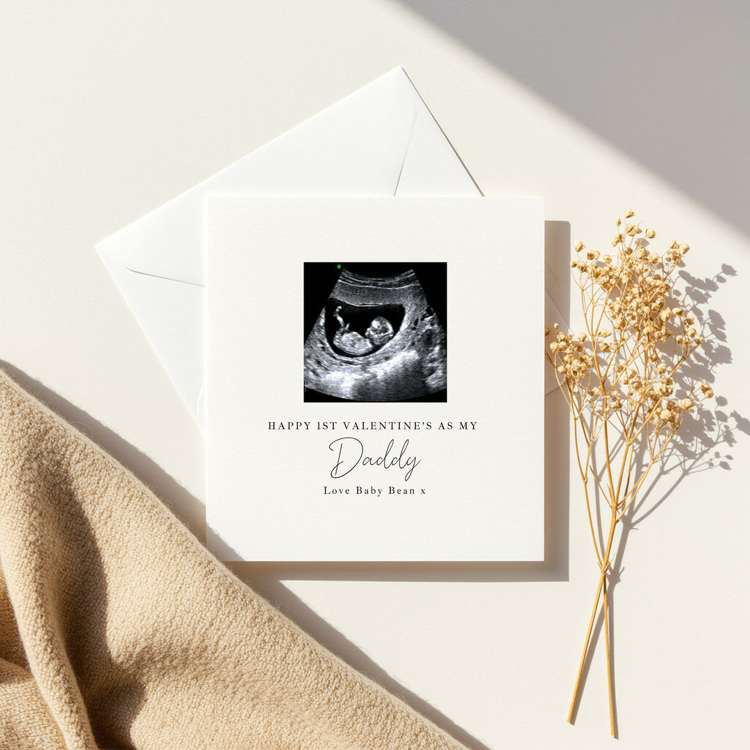 Personalised Baby Scan Happy 1st Valentine's Day Daddy Card