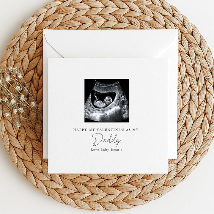 Personalised Baby Scan Happy 1st Valentine's Day Daddy Card