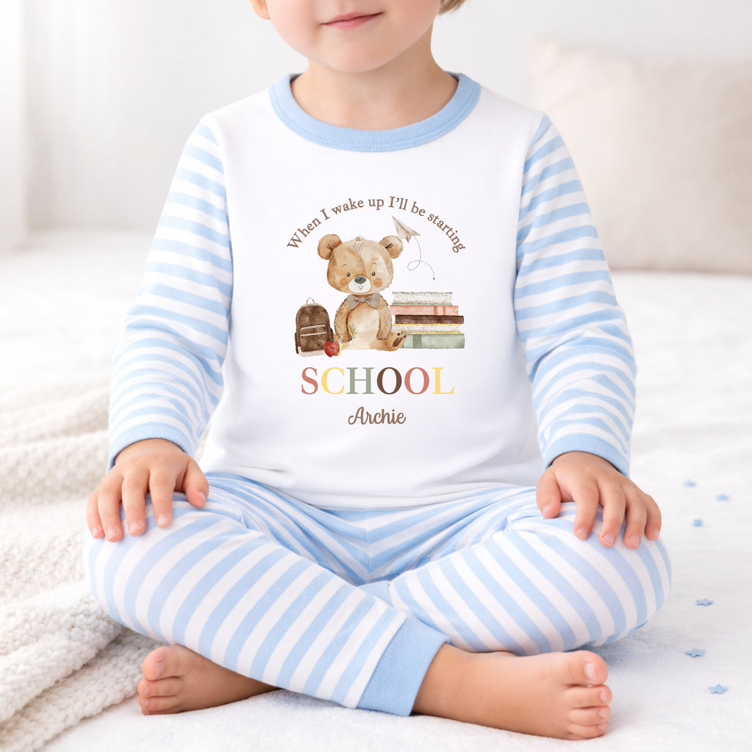 Personalised Boy Teddy Back To School Pyjamas