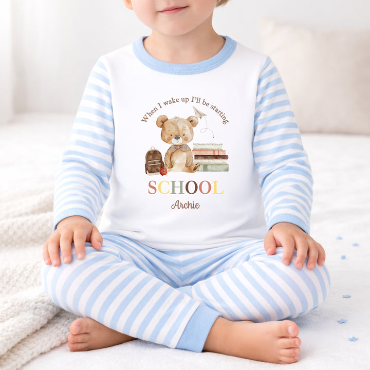 Personalised Boy Teddy Back To School Pyjamas