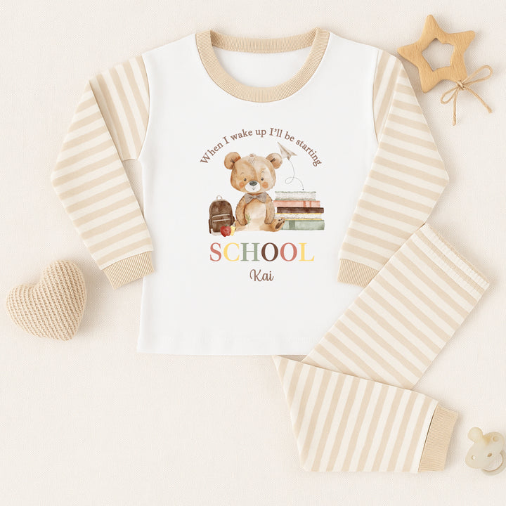 Personalised Boy Teddy Back To School Pyjamas
