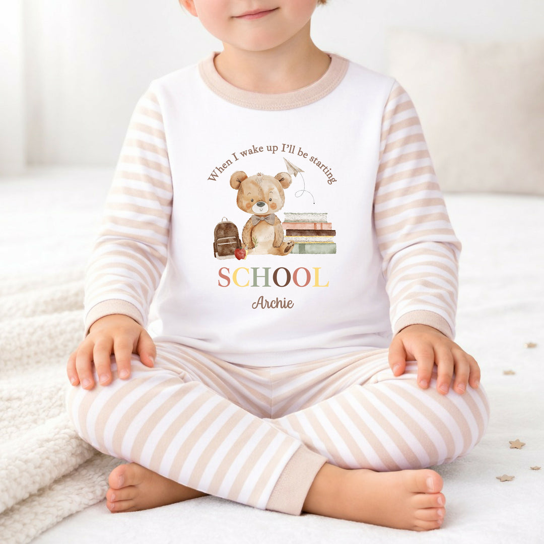 Personalised Boy Teddy Back To School Pyjamas
