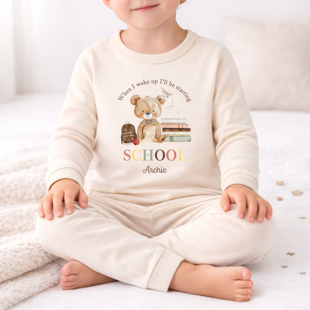 Personalised Boy Teddy Back To School Pyjamas