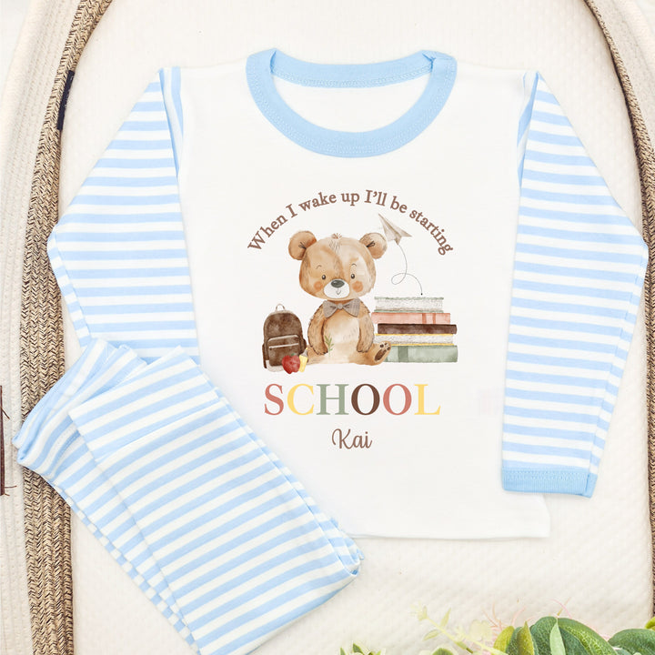 Personalised Boy Teddy Back To School Pyjamas