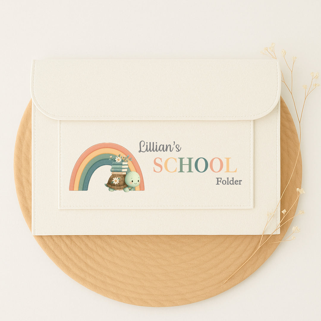 Personalised Turtle Rainbow Nursery Artwork Folder