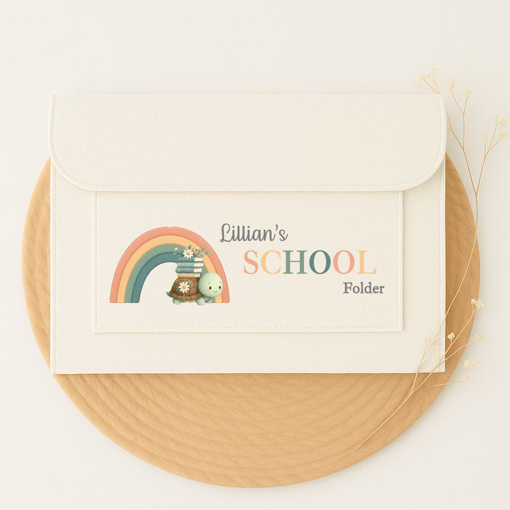 Personalised Turtle Rainbow Nursery Artwork Folder