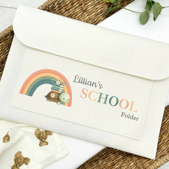 Personalised Turtle Rainbow Nursery Artwork Folder