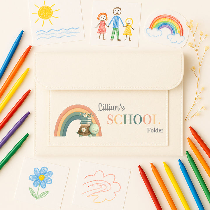 Personalised Turtle Rainbow Nursery Artwork Folder