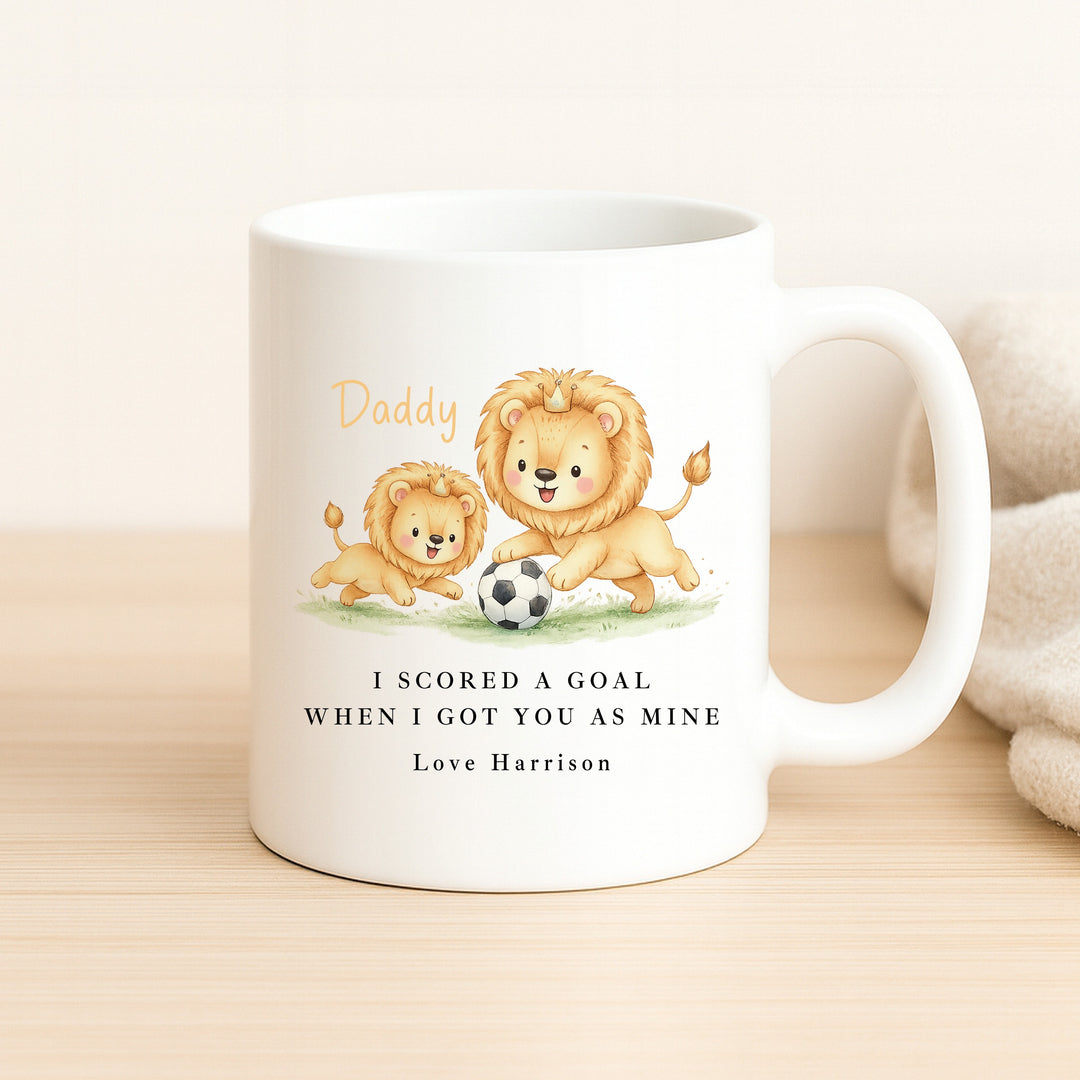 Personalised Football Lions World's Best Daddy Mug