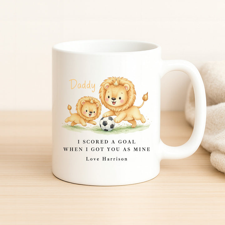 Personalised Football Lions World's Best Daddy Mug