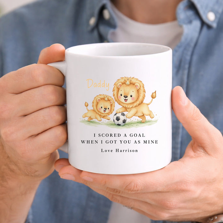 Personalised Football Lions World's Best Daddy Mug
