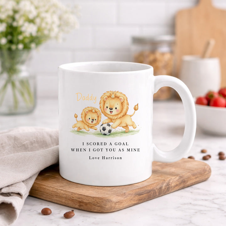 Personalised Football Lions World's Best Daddy Mug