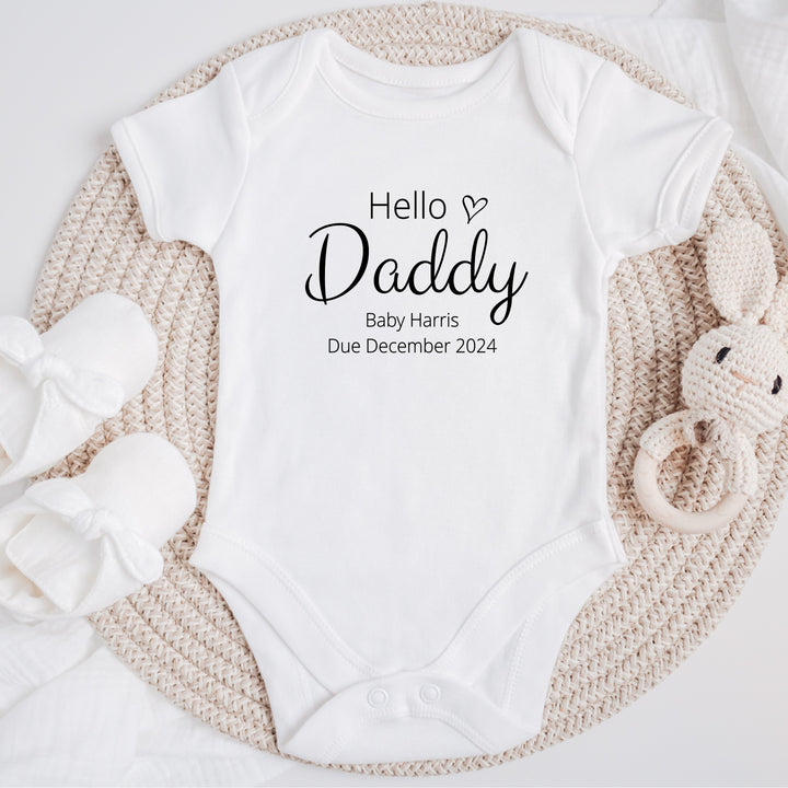 Hello Daddy Script Baby Announcement Vest