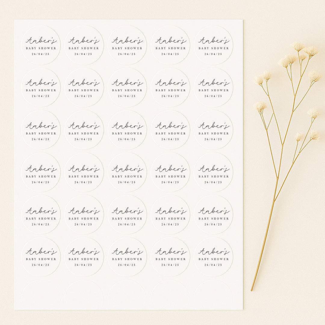 Personalised Baby Shower Stickers