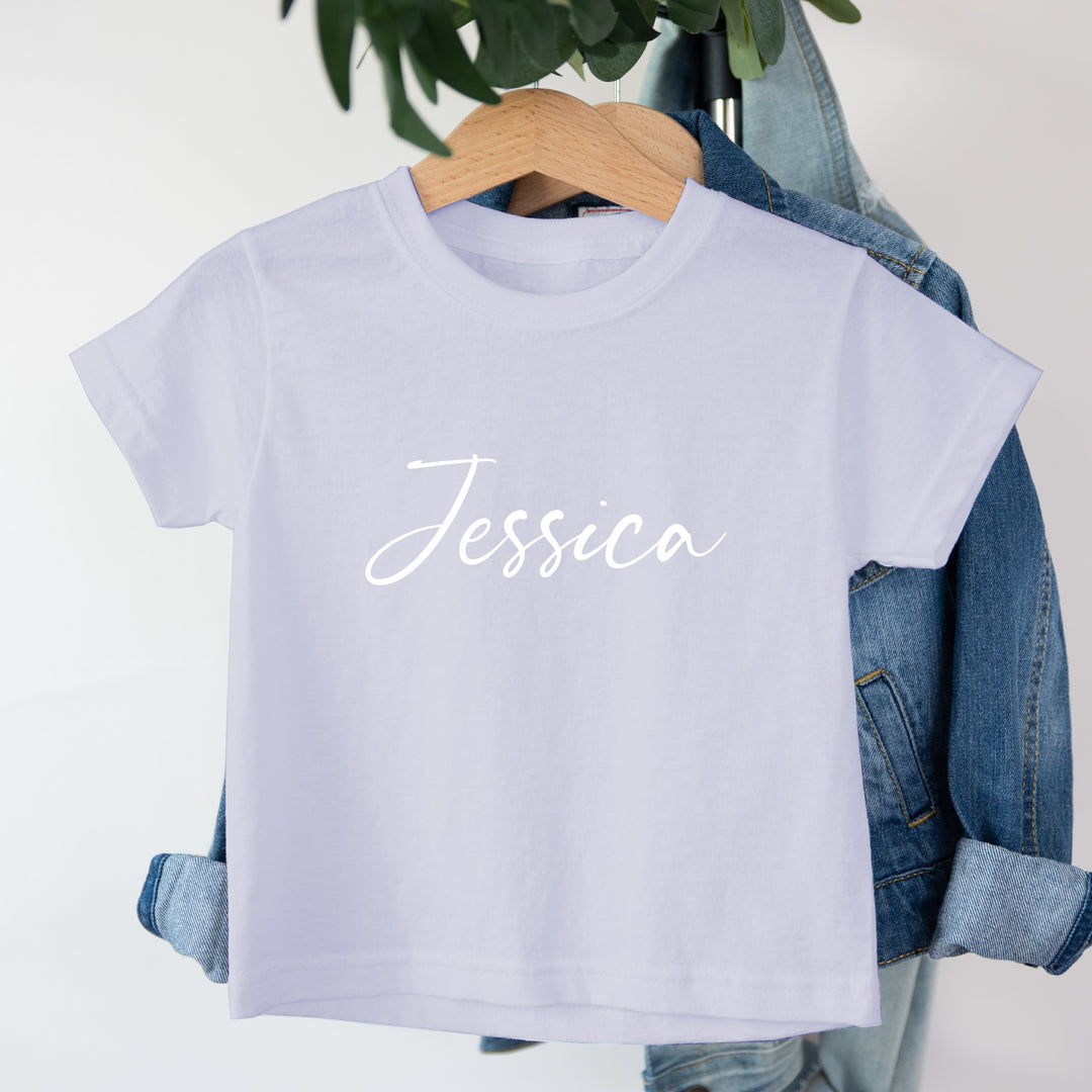 Personalised White Script Name Children's T-shirt