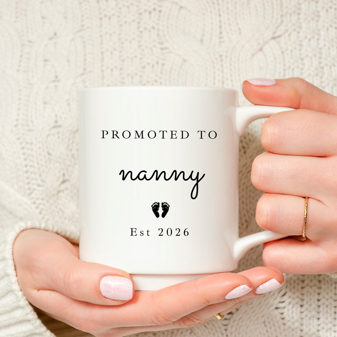 Personalised Promoted To Nanny Grey Suitcase Hamper Set