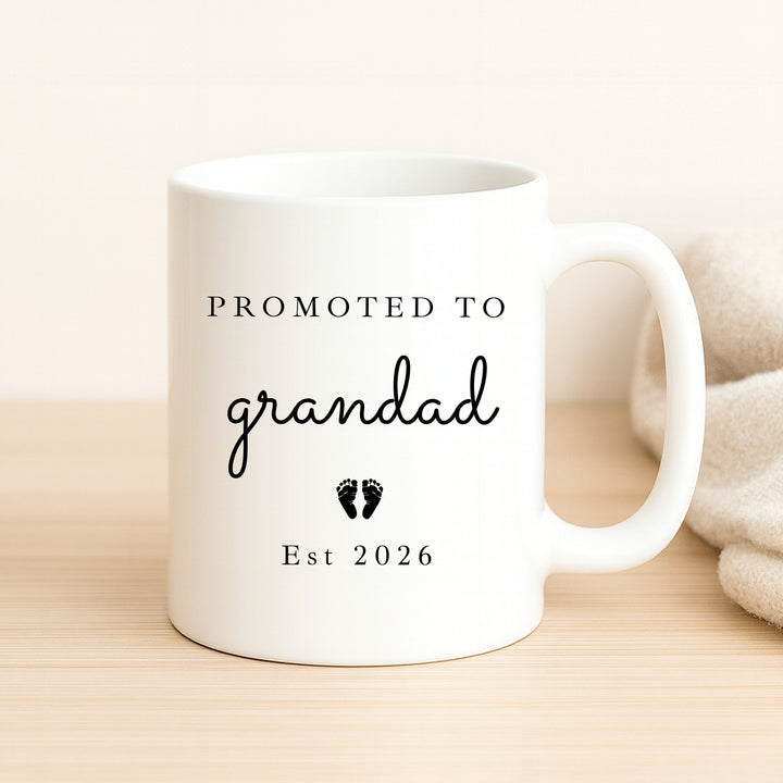 Personalised Promoted To Nanny & Grandad Est Mug Set