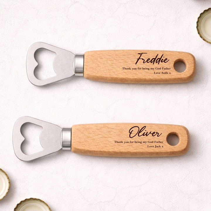 Personalised Thank You For Being My Godfather Engraved Bottle Opener