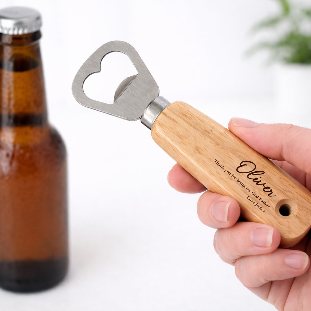 Personalised Thank You For Being My Godfather Engraved Bottle Opener