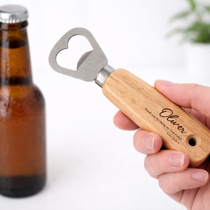 Personalised Thank You For Being My Godfather Engraved Bottle Opener