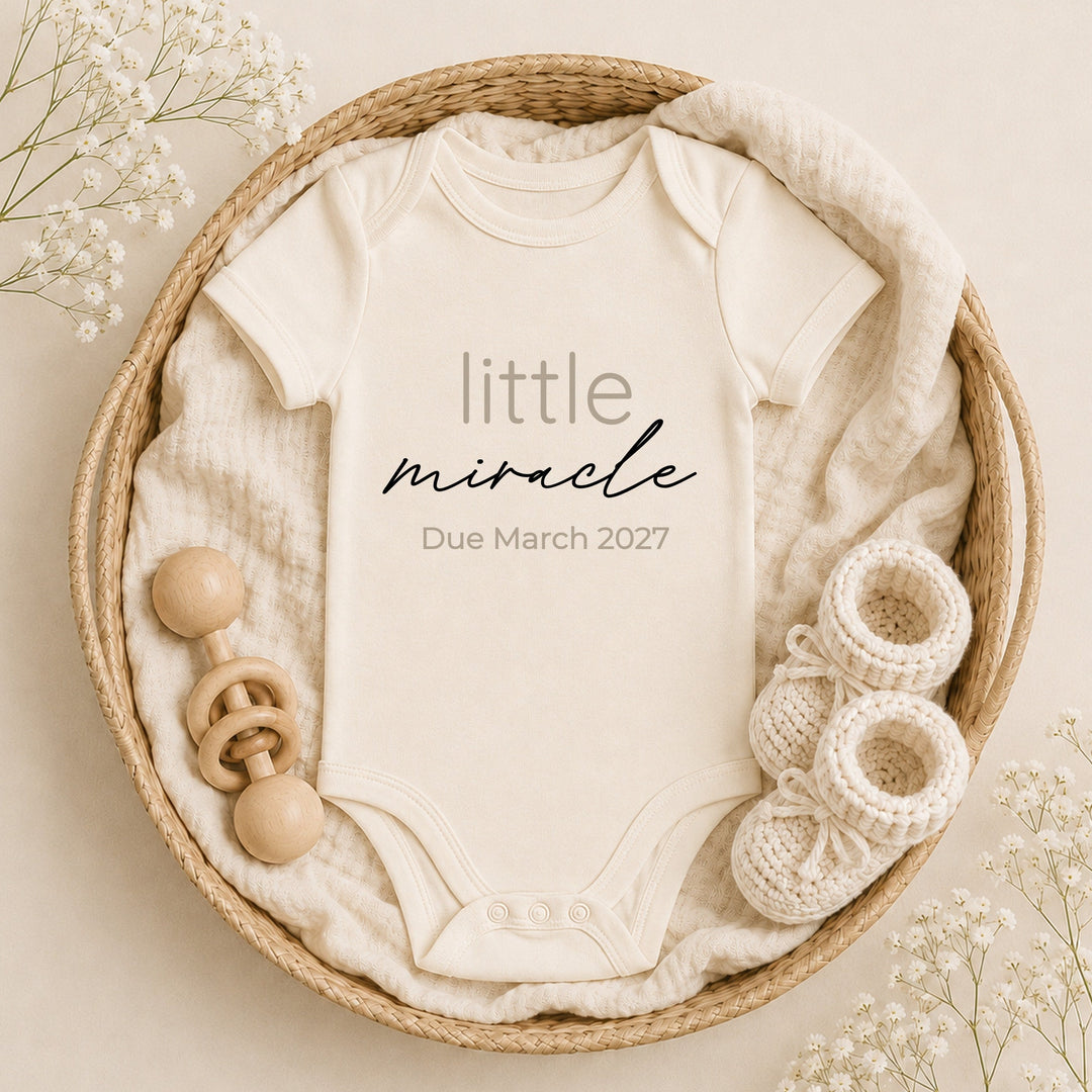 Personalised Little Miracle Baby Announcement Vest