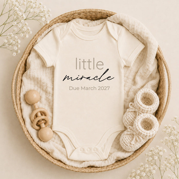Personalised Little Miracle Baby Announcement Vest