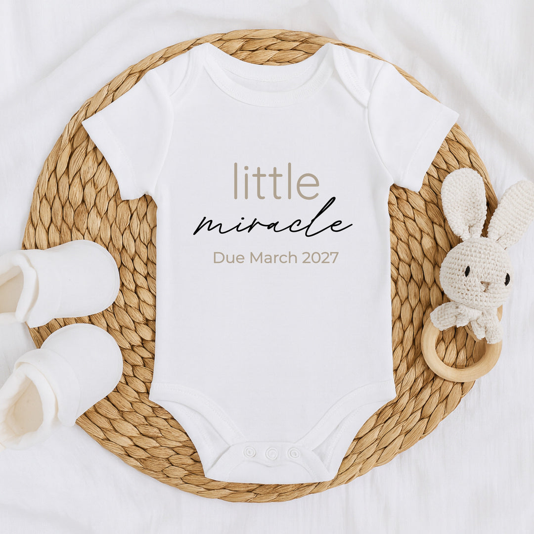Personalised Little Miracle Baby Announcement Vest