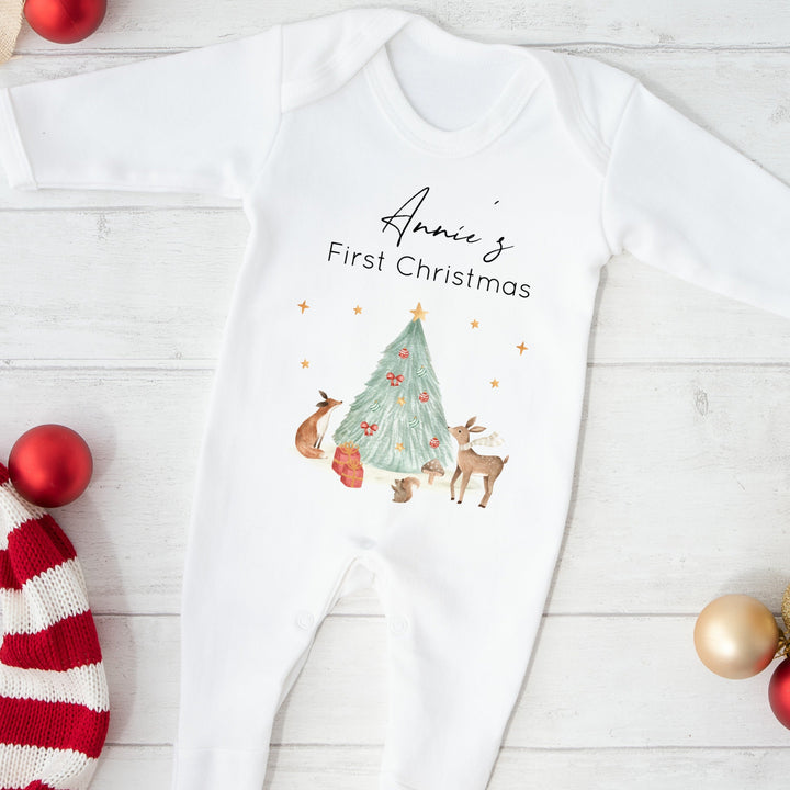 My First Christmas Woodland Babygrow/Vest/Bib