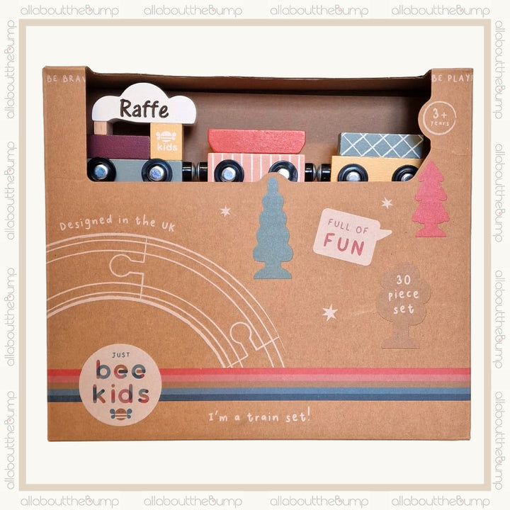 Wooden Train Set Engraved Toy