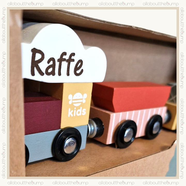 Wooden Train Set Engraved Toy