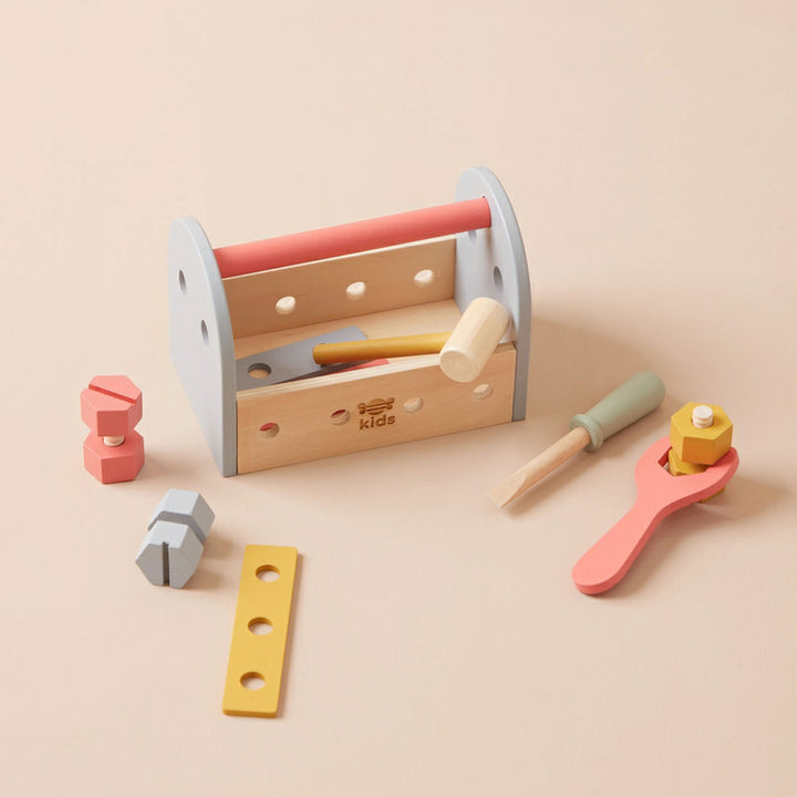 Wooden Tool Box Engraved Toy Set