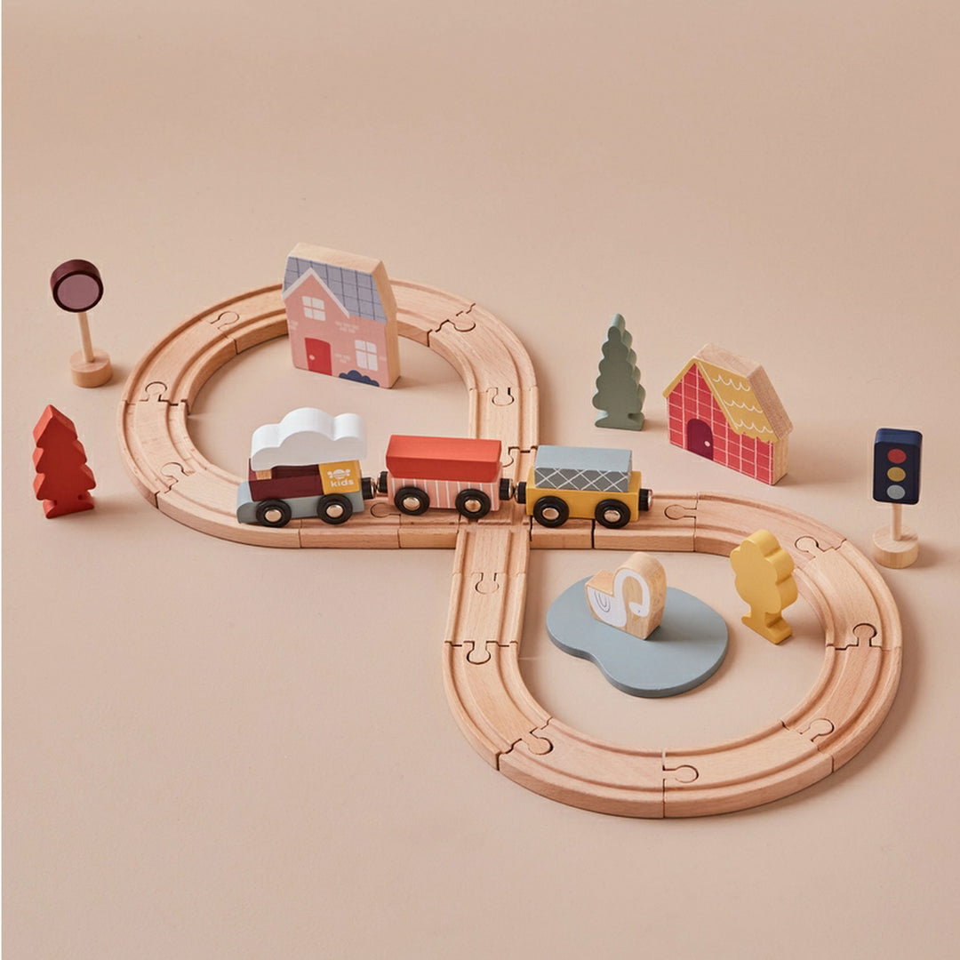 Wooden Trains Engraved Toy Set