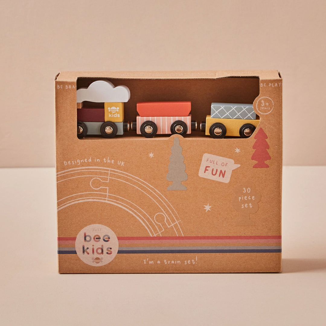 Wooden Trains Engraved Toy Set