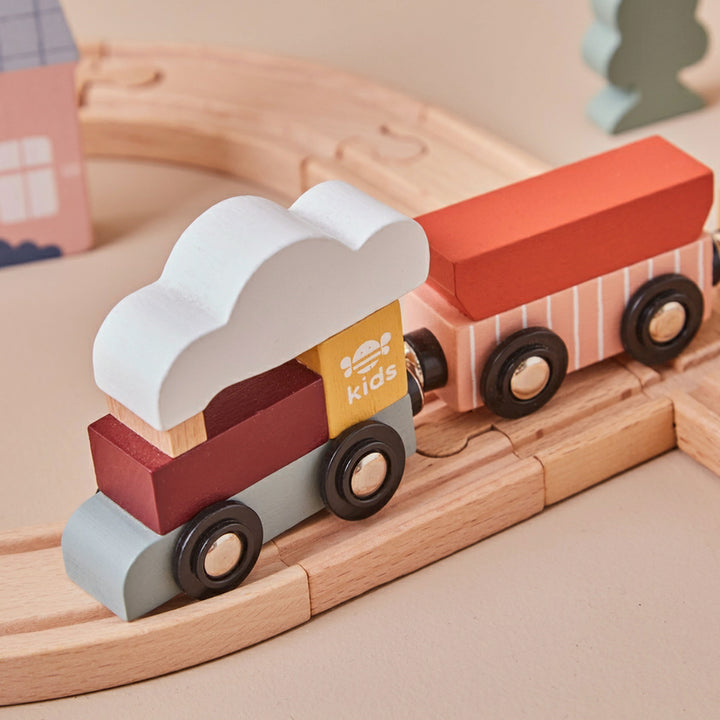 Wooden Trains Engraved Toy Set