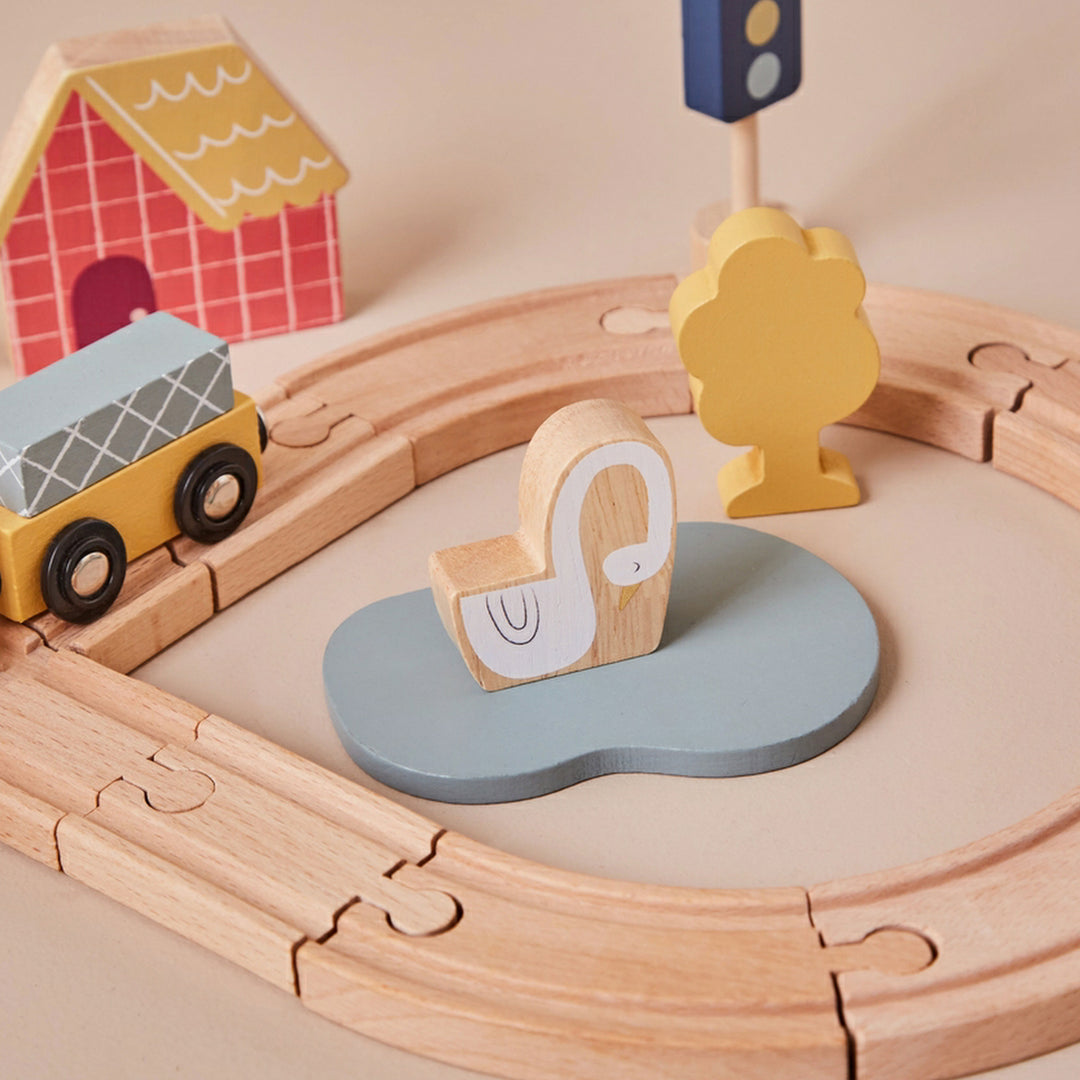 Wooden Trains Engraved Toy Set